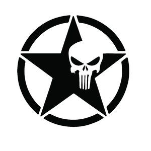 Punisher star decal